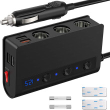 Încărcător auto versatil, protecție dublă, încărcare rapidă 12V/24V, distribuitor de curent 3.0 cu recuperare automată după o pană de