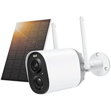 Draadloze beveiligingscamera voor buiten, met zonne-energie en slimme AI, werkt op batterijen voor langdurig gebruik, Full HD 1080P groothoeklens,