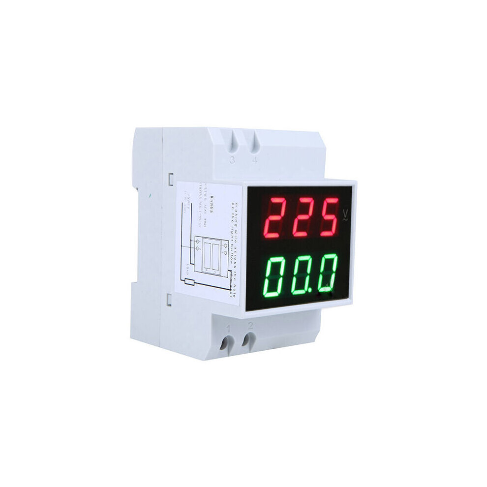 Voltmeter Ammeter Din Rail, Digital Voltage Ampere Meter High Accuracy Nixie Tube Display Double Display Easy Reading For Electrical Panels 9190834910833