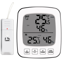 Vielseitiger Heimmonitor, Digitalanzeige für gut lesbare Messwerte, kabelloses Innen-/Außenthermometer, intelligente Warnmeldungen bei hohen und