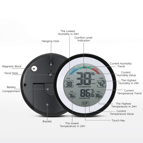 Μετεωρολογικός Σταθμός Tester, Ψηφιακή Οθόνη LCD Εξασφαλίζει Ευανάγνωστες 2