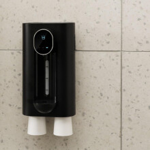 Automatic Mouthwash Dispenser 540ml, Touchless Bathroom WallMounted, Black, With 2 Magnetic Reusable Cups, Home Use