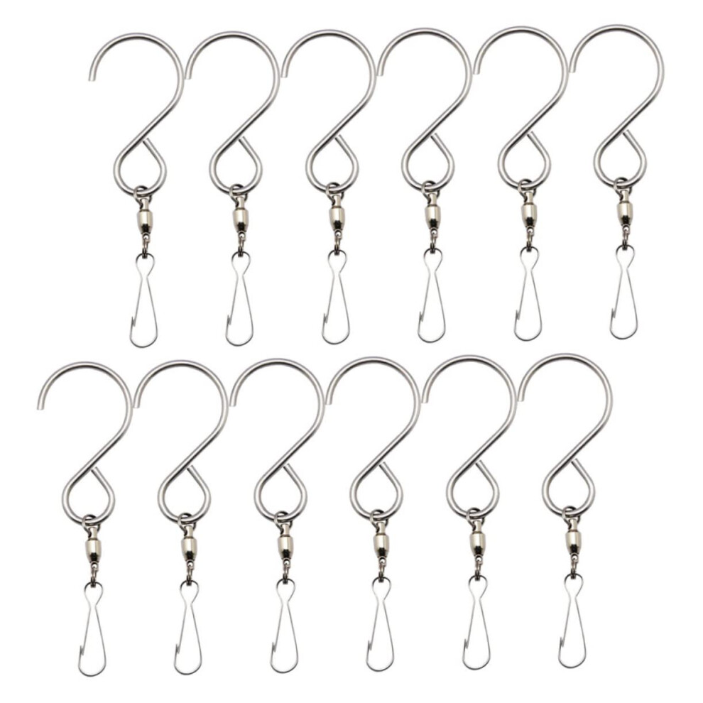 Stainless Steel Hooks 12Piece Swivel Plant Hooks For Wind Chimes, Bird Feeders And Hanging Clips Easy To Install 9412369045348