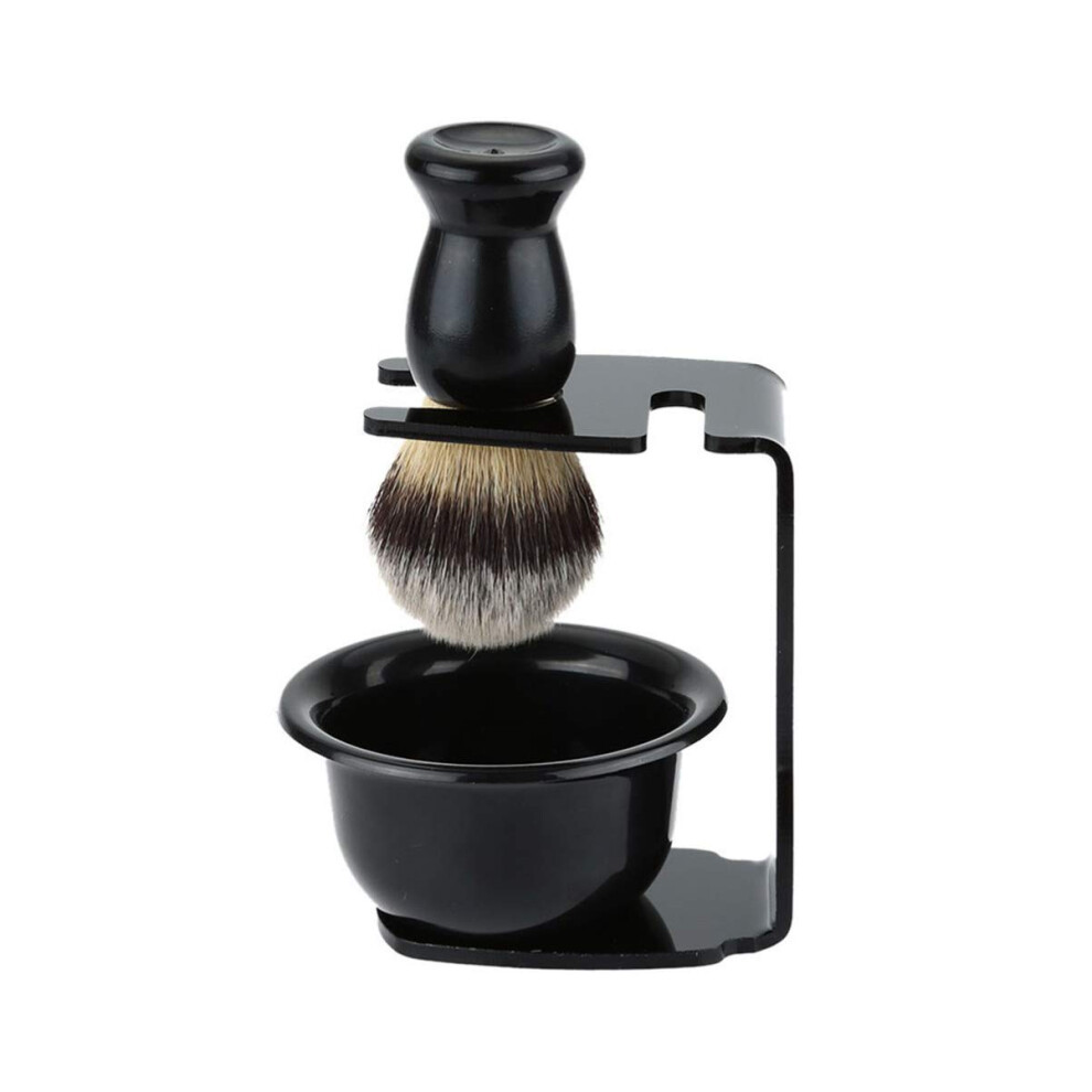 Nylon Shaving Set for Men, Shaving Brush, Acrylic Bowl and Holder