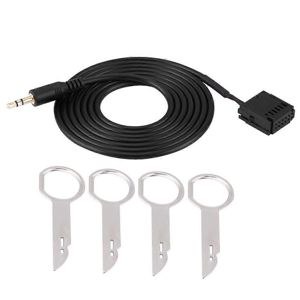 (As Show, One Size) Car Audio Aux Auxiliary Cable Adapter For Ford 6000Cd Mondeo Fiesta With Cd Removal Tool Keys 351862699056