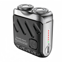 R12 Portable Electric Shaver Mini Beard Shaver USB Rechargeable Magnetic Head OneButton Travel Razor Black