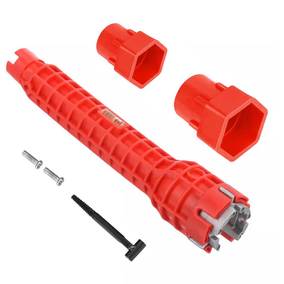 8 In 1 Basin Wrench And Tap Spanner Kit Antislip Faucet Wrench Toilet Seat Spanner Red 9426802264838