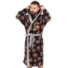 (XL) Dragon Ball Z Goku Dressing Gown Mens Black Pyjamas Robe Bathrobe