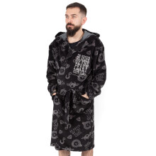 (L) Peaky Blinders Dressing Gown Men Adults Garrison Tailor Black Pjs Robe