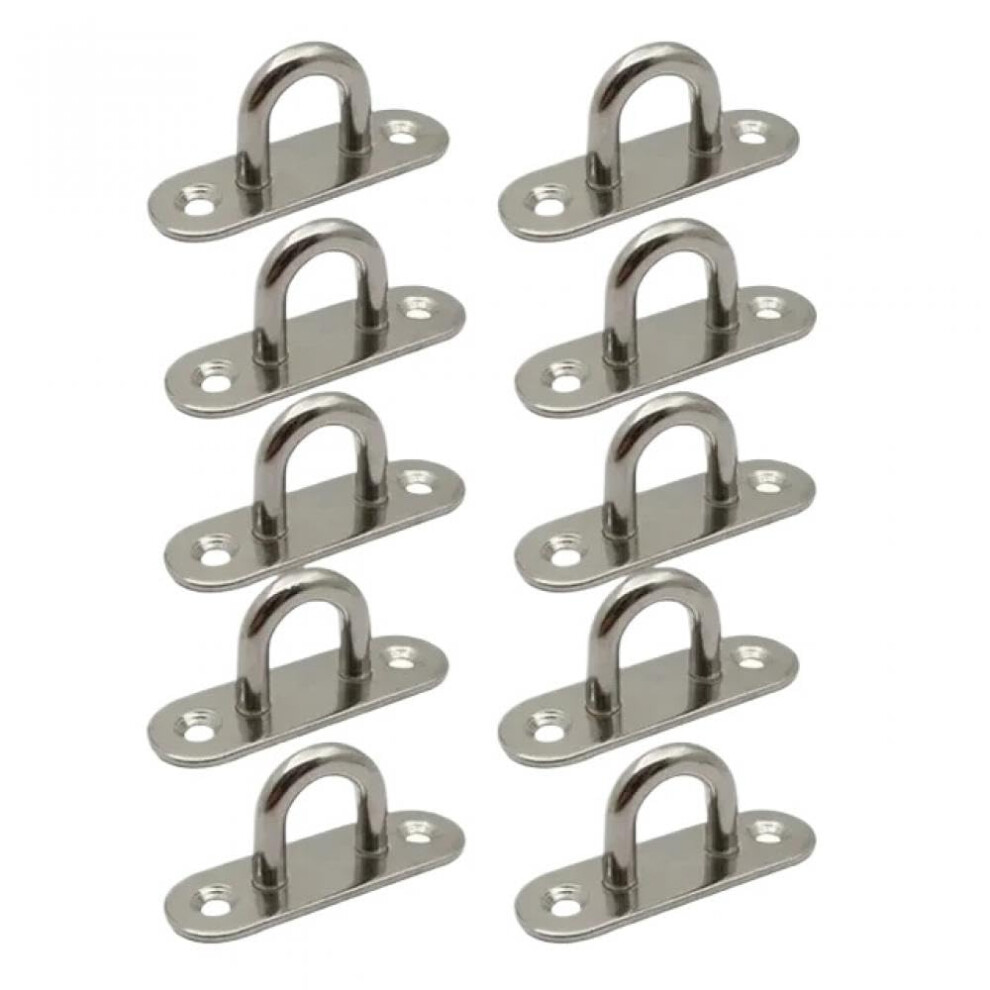 Ceiling Hooks 10 Pack, 2.36 Inch, 304 Stainless Steel, Pad Eyes Plate Marine Hardware 9365049824354