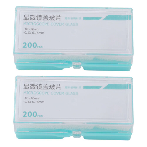 400 Stück 18  18 mm Glas-Abdeckgläser, klar 1