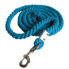 Braided Cotton Horse Lead Rope with Rotating Buckles Riding Reins Competition Halter Thick Horse Lead Rope Light Blue