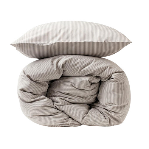 (Single, Grey) Vinga Montgomery Premium Cotton Duvet Cover Set 1