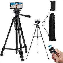 (As show, One size) Smartphone Selfie Stick Bluetooth Cell Phone Tripod Self-Timer Tripod - Black