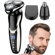 Electric Razor for Men 3 In 1 Shaver Nose Hair Trimmer USB Rechargeable IPX7 Waterproof