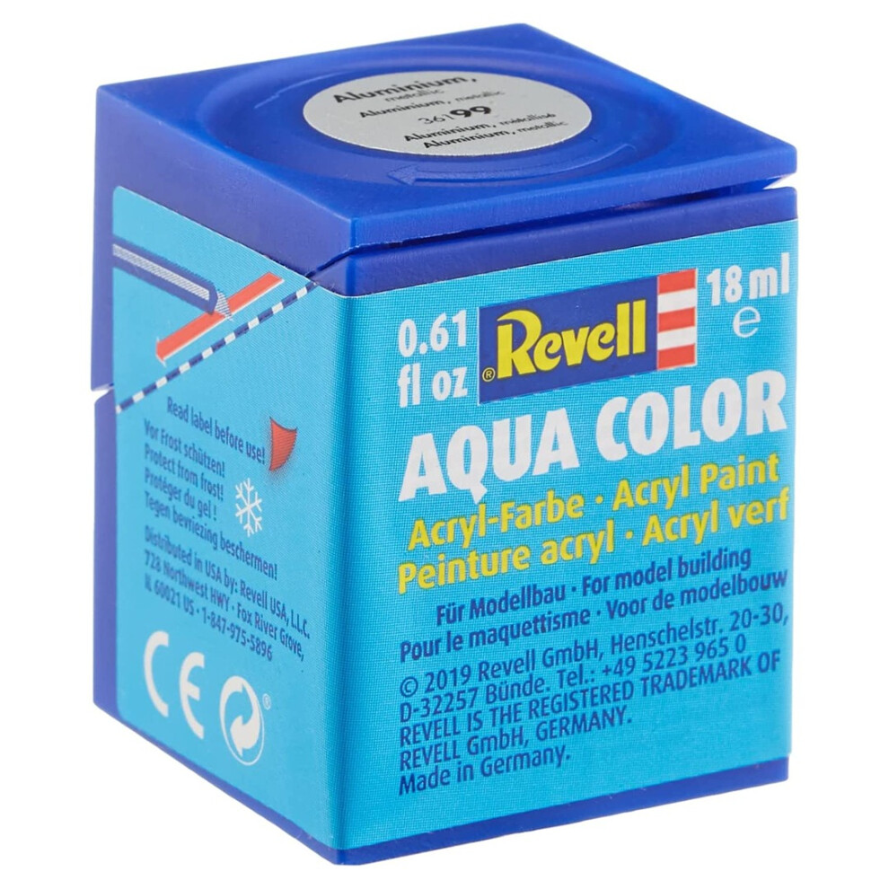 Revell Aqua Aluminium Metallic Paint - 18ml Acrylic Color Model Paints Finish -  revell 18ml acrylic aqua color metallic aluminium model paints