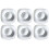 6 Pcs Ceramic Egg Cups  Square Grooved Egg Holder Tray For Hard Boiled Eggs, White, Dishwasher Safe 1
