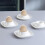 6 Pcs Ceramic Egg Cups  Square Grooved Egg Holder Tray For Hard Boiled Eggs, White, Dishwasher Safe 4