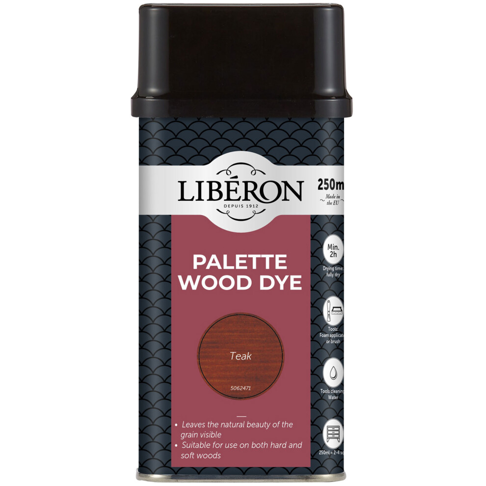 Liberon Palette Teak Wood Dye 250Ml For Interior Wood Finishing 3282391062851