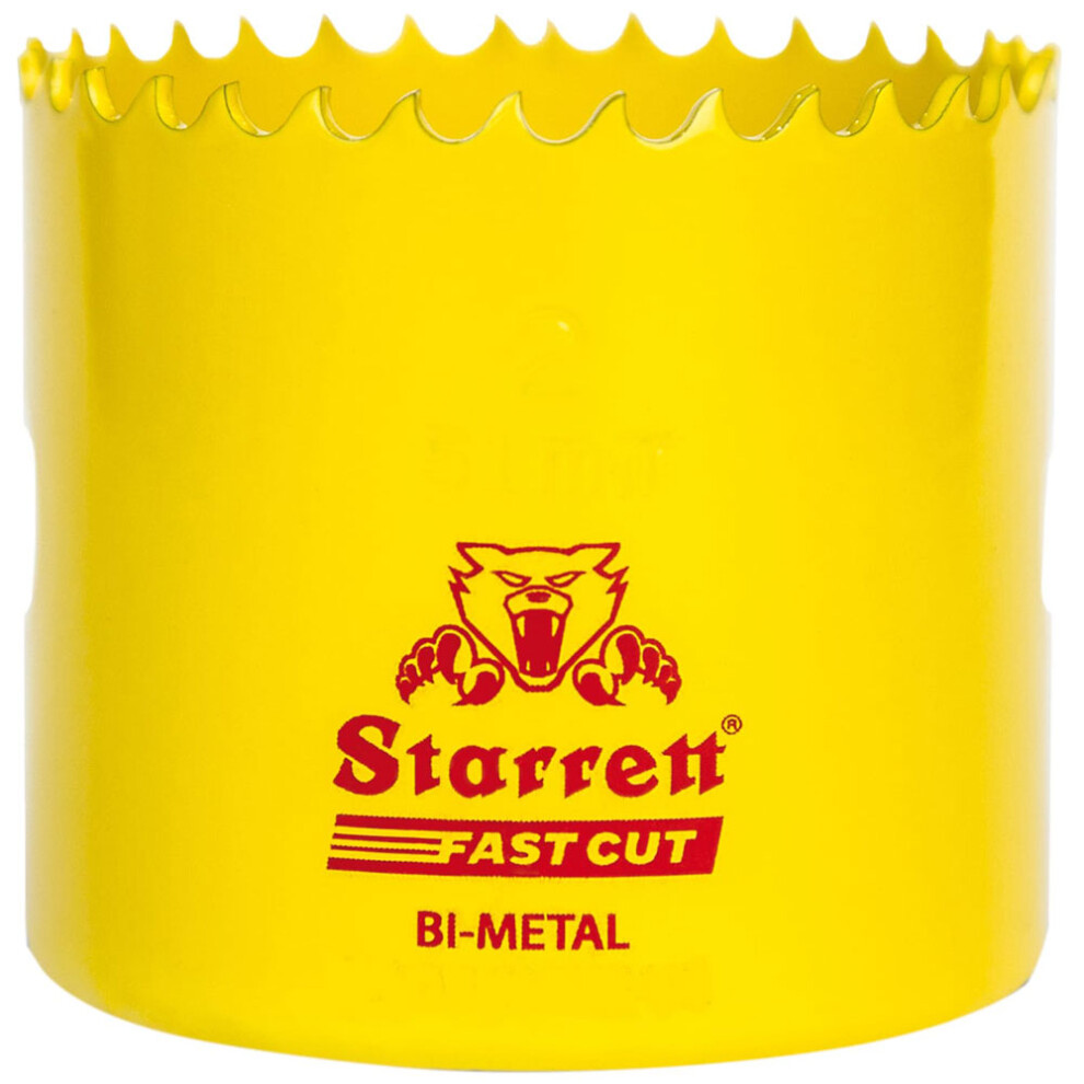Starrett Hss Bi-Metal Hole Saw - Fch0256 Fast Cut Extra Hole Saw - For Stainless Mild Sheet Wood Plastic Various Materials - 59Mm Cobalt