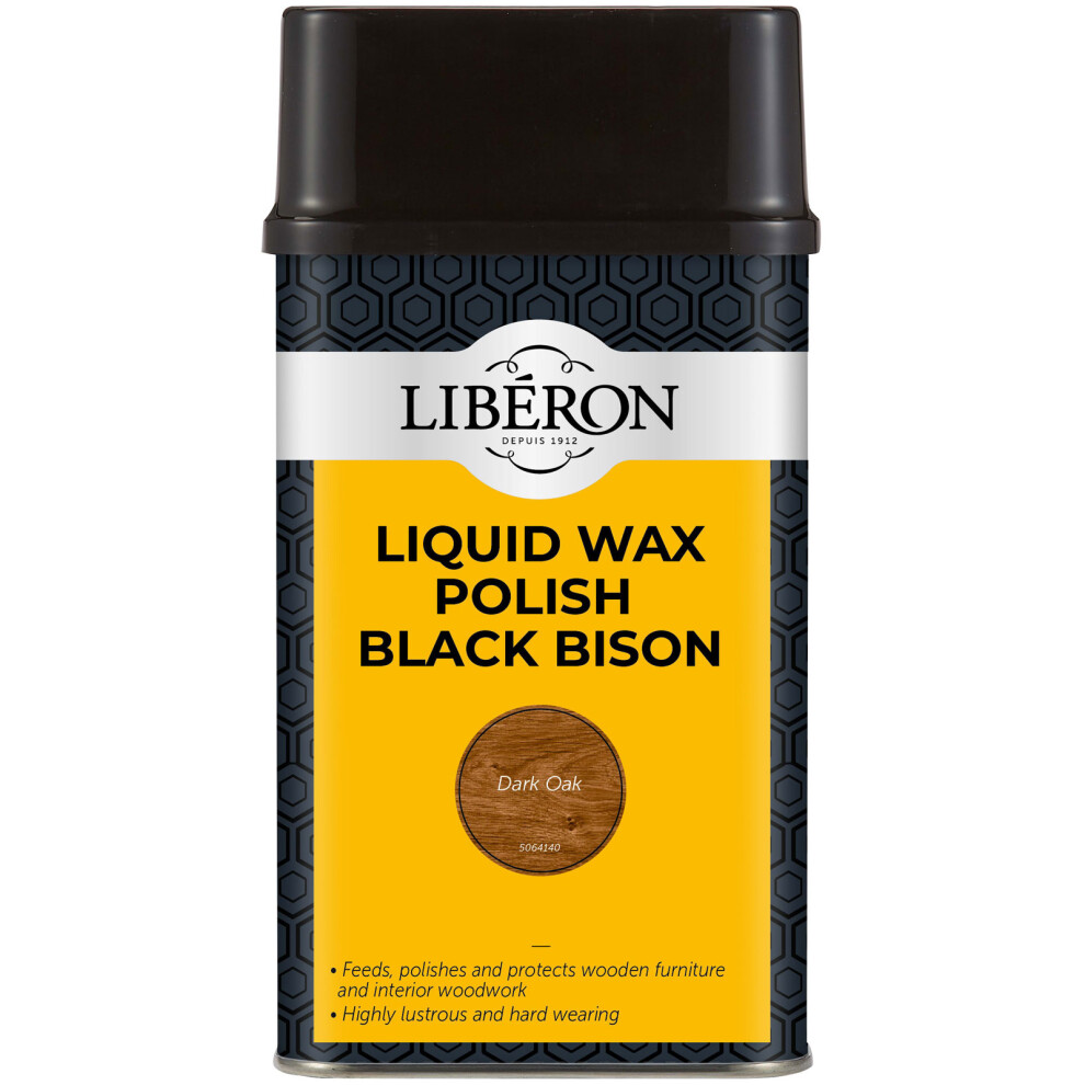 Liberon Liquid Wax Polish Black Bison - Dark Oak - 500Ml 3282391064404