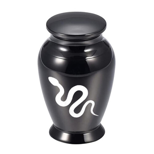Decorative Waterproof Pet Ashes Holders Snake Motifs-Black