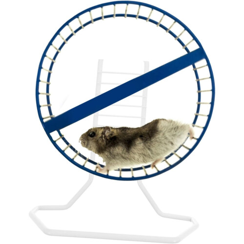 Hamster Running Wheel Holder Iron White Stand for Pet Exercise 1