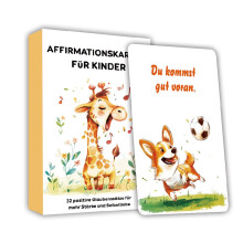 Inspirational Cards for Children, 32 German Motivational Cards, Animal Theme