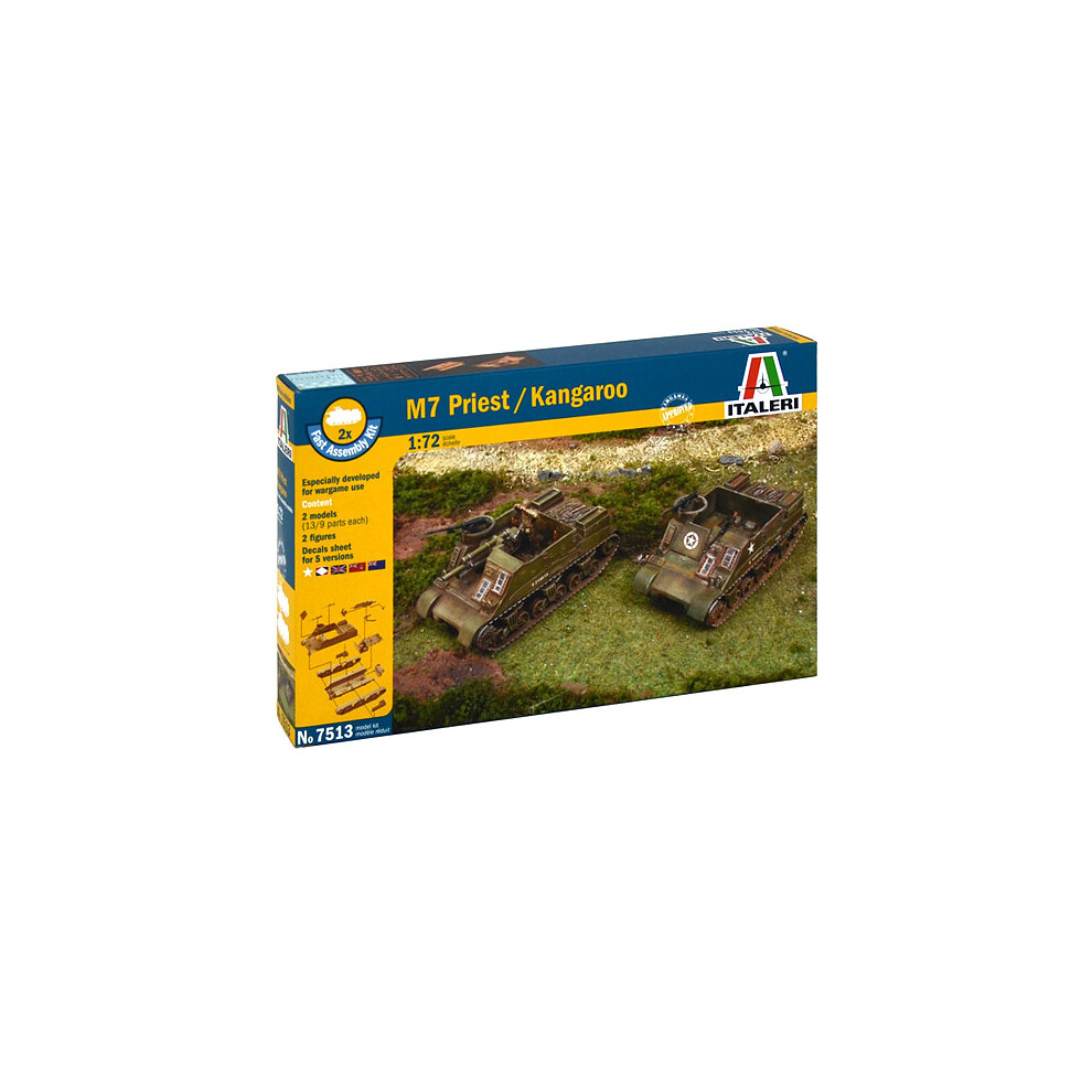 Photos - Model Building Kit ITALERI M7 PRIEST 105MM / KANGAROO - MILITARY VEHICLES 1:72 FAST ASSEMBLY -  7513 