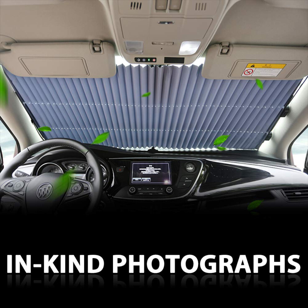 Strong Reflective Windshield Sunshade For Cars, Easy To Install Retractable Design, Blocks 99% Uv Rays & Reduces Heat Build-Up Universal Fit & 9190834900292