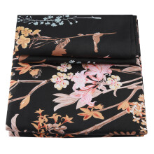 Comforter Cover Set for US-Twin Beds, Vintage Cottagecore Style Microfiber Black Sheets, Floral Branch Print, Wide-edge Pillowcase, Machine Washable