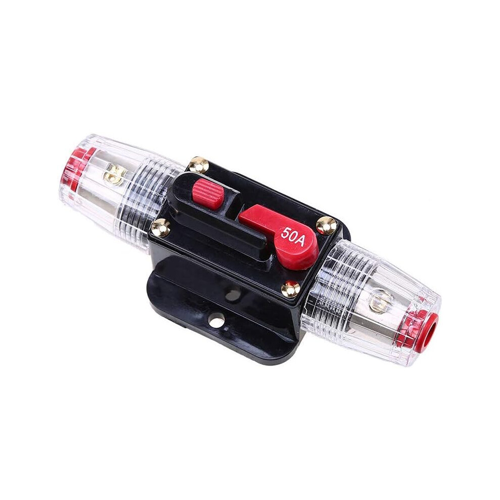 Professional Circuit Breaker, 50A Audio Inline Fuse Holder For Manual Reset, High-Quality Parts For Marine Boat Stereo Overload Protection 9176269154783
