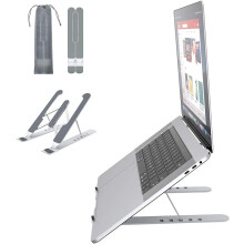 Bærbar computerstander, ergonomisk design, skridsikre gummigreb, justerbare synsvinkler, bærbar computerholder i aluminiumslegering, kompatibel med