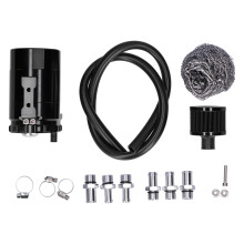 Uni Fitment Ölabscheider-Kit, Aluminium-Ölauffangbehälter mit Luftfilter, Entlüftungsfilter und Prallblechsystem fängt Öl auf und hält den