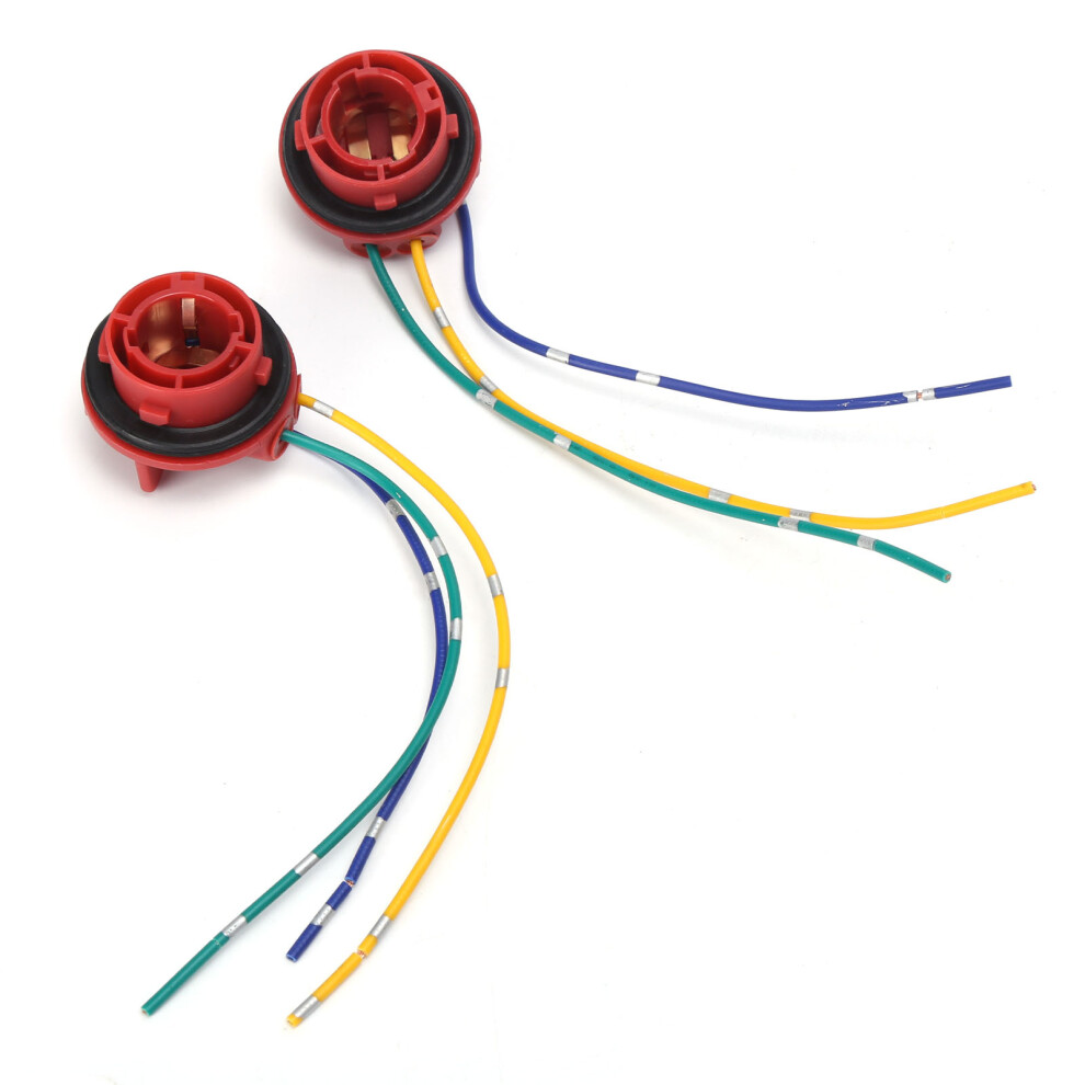 2Pcs 12V 1157 Led Bulb Adapter Wiring Harness Socket For Turn Signal Brake Lights Red 9491378054732