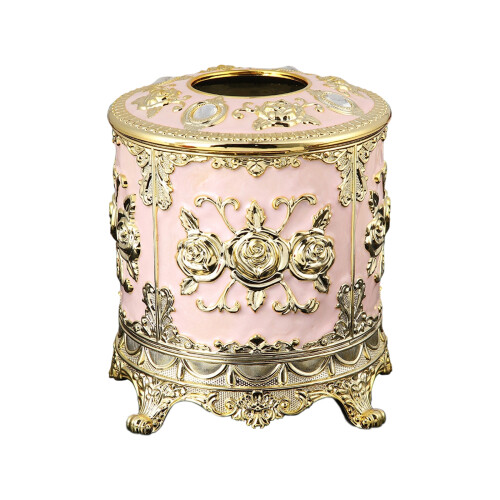Antiker europäischer Stil mit Emaille-Rosen-Dekor,-Rosa