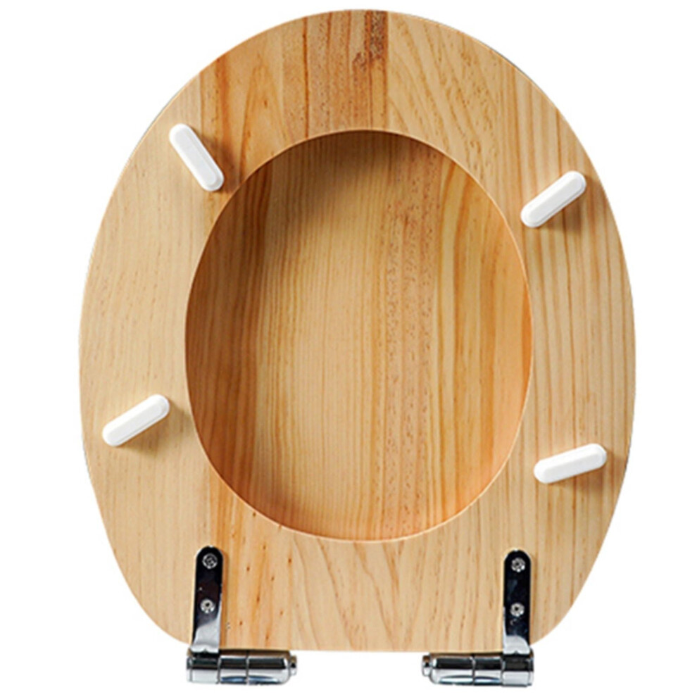 Toilet Lid With Softclose Mechanism, Toilet Seat, Wooden Toilet Seat, Removable Toilet Lid, Easy To Clean 42.5 X 37 Cm Natural 9365049775465