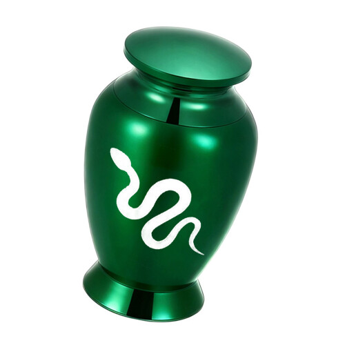 Snake Pattern Pet Ashes Container Water Resistant-Green