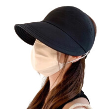 Chapeau à visière à larges bords pour femme, chapeau de-Noir