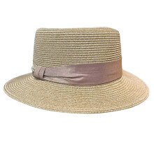Chapeau de paille à nœud papillon fait à la main pour se-Rose