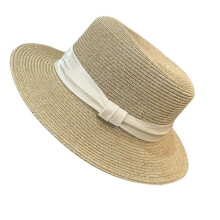 Chapeau de paille de vacances, chapeau de soleil-Beige