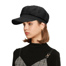 Chapeau de peintre pour filles, béret français respirant-Noir