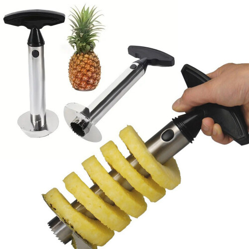 Solid Nonrust Steel Pineapple Peeler for Quick Safe Fruit 2