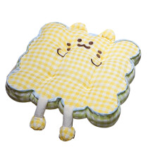 Cartoon Cats Ear Square Pillow Cushion Plaids Seat Pad-Yellow