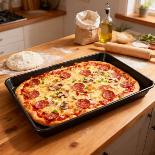 Deep 5cm Rectangular Detroiter Style Pizza Pan With-10x6 2