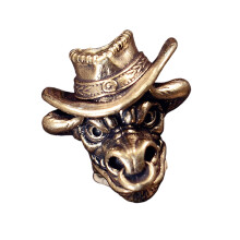 Antiek vee hoofd koperen sieraden hanger decoratieve-wit koper