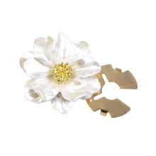 Pearlized Floral Cufflinks Clip Decorative Button Covers-White