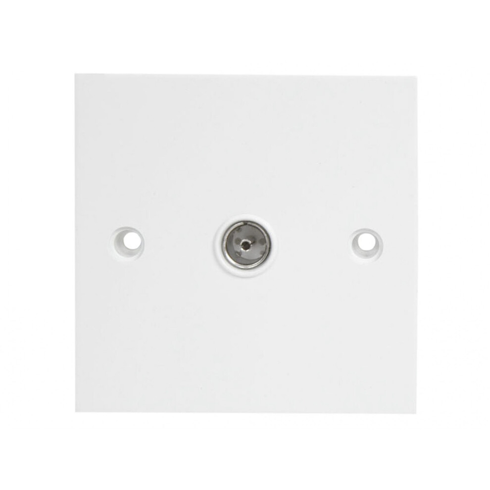 Dencon Single Flush Coax Tv Socket White 5063750541778