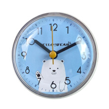 Bathroom Mini Round Clock With Secure Suction-little white bear