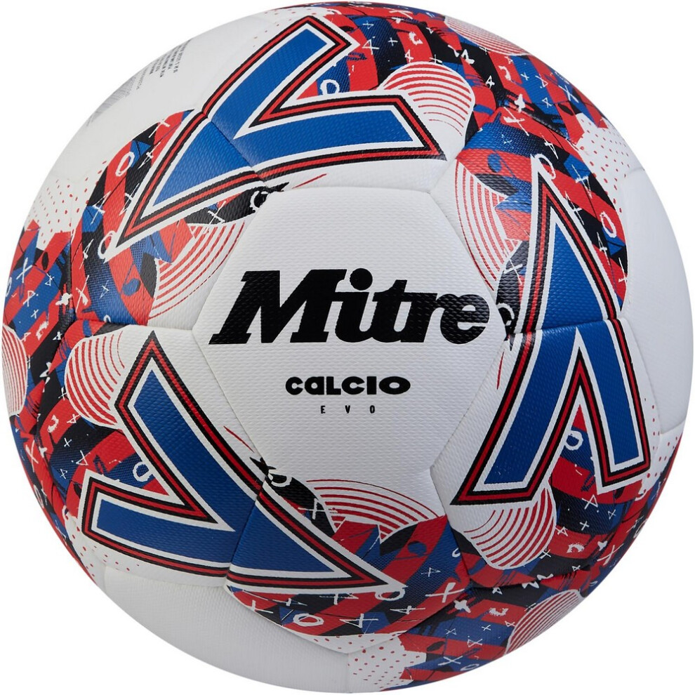 New Mitre (4, ) Calcio Evo 24 Football White/Black/Blue